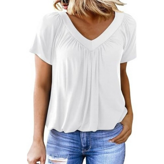 Relaxed Fit V Neck Women's Tee - OutfitLondon