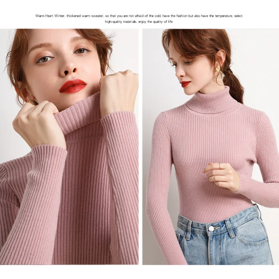 Warm Cozy Cashmere Turtleneck Sweater