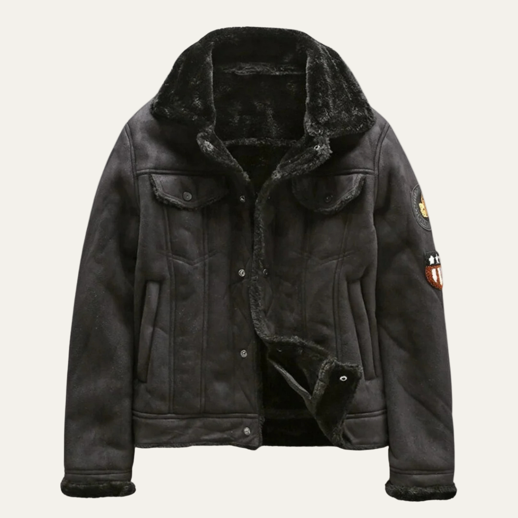 Luxury Suede Leather Biker Jacket for Men - OutfitLondon
