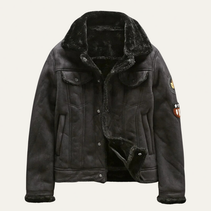 Luxury Suede Leather Biker Jacket for Men - OutfitLondon
