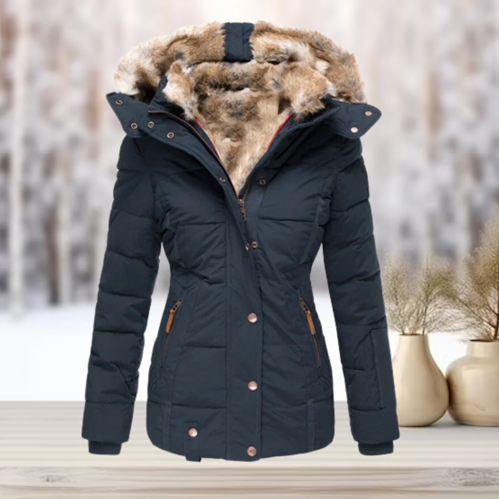 Warm Faux Fur Parka Jacket with Hood