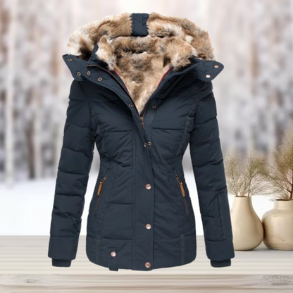 Warm Faux Fur Parka Jacket with Hood