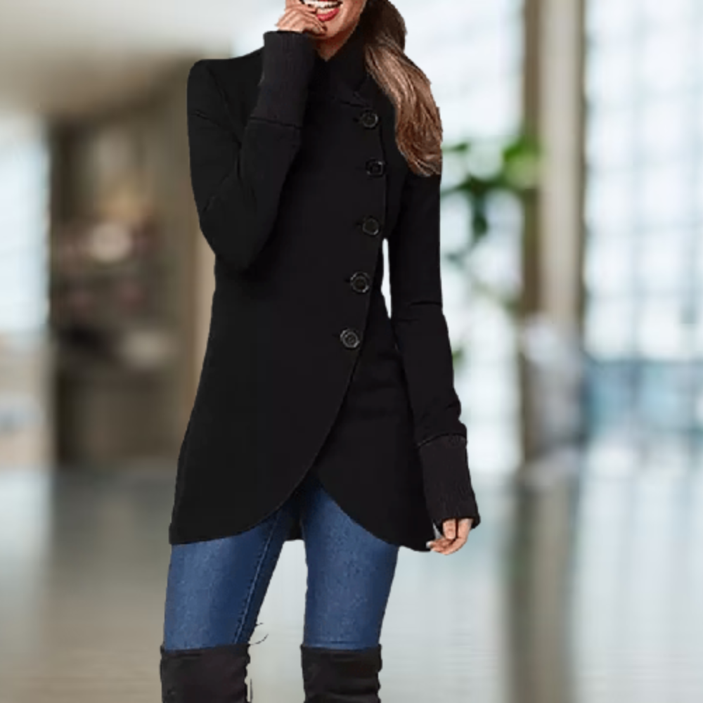 Warm Women's Uneven Hem Coat