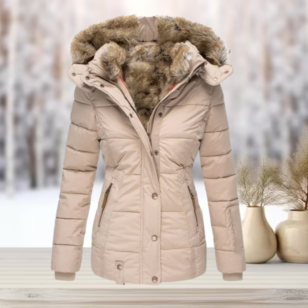 Warm Faux Fur Parka Jacket with Hood
