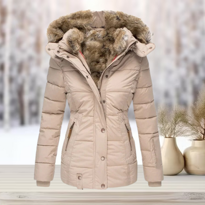Warm Faux Fur Parka Jacket with Hood