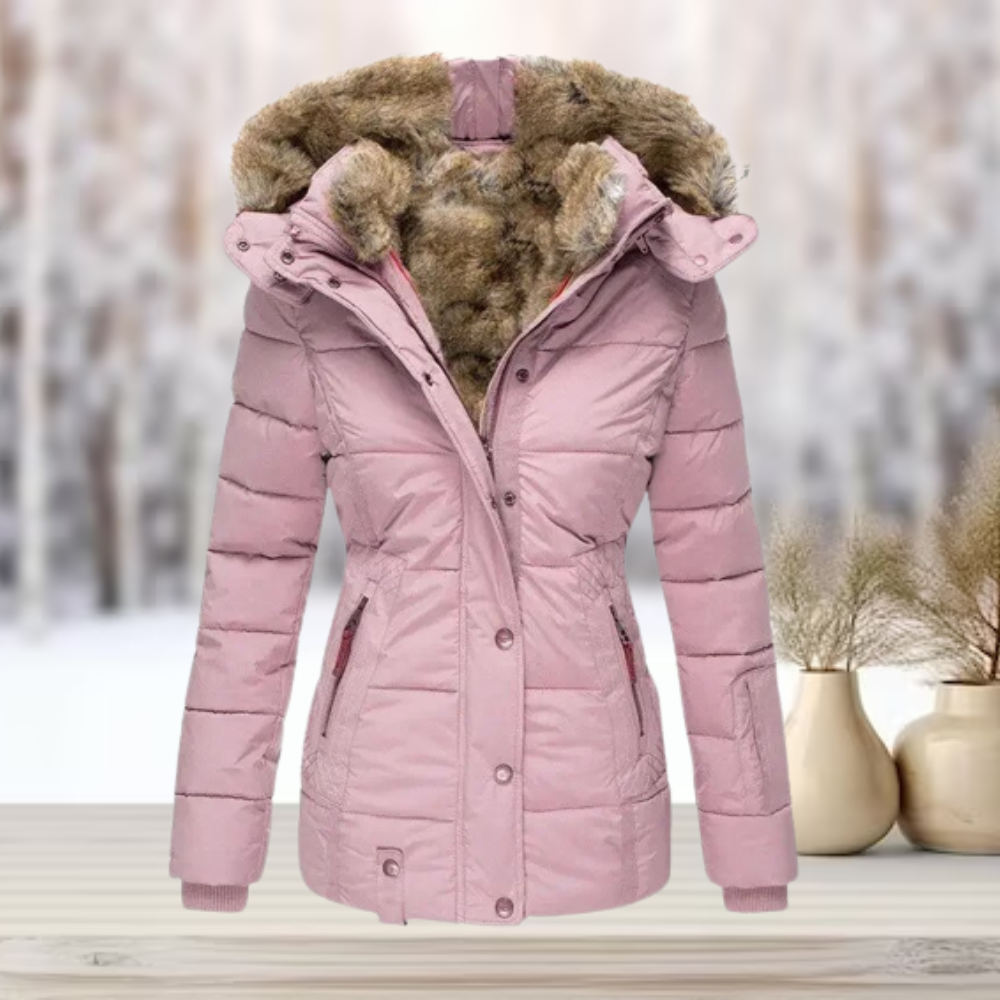 Warm Faux Fur Parka Jacket with Hood