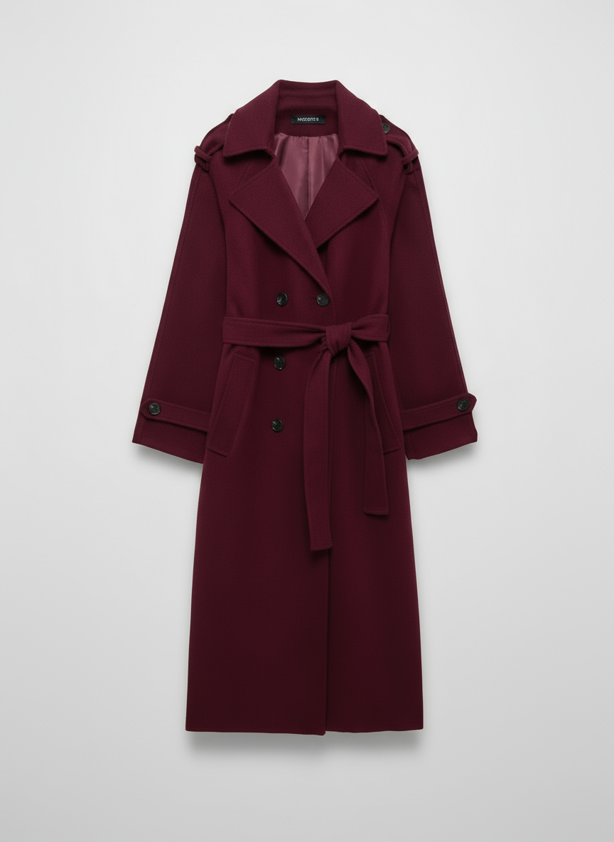 Ladies Classic Red Waterproof Maxi Coat