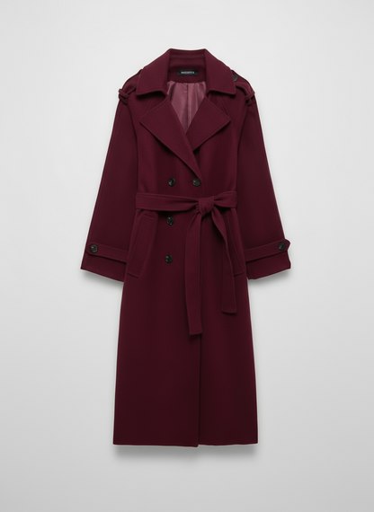 Ladies Classic Red Waterproof Maxi Coat