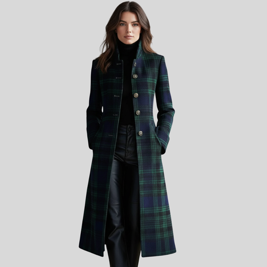 Classic Red Plaid Winter Coat - OutfitLondon