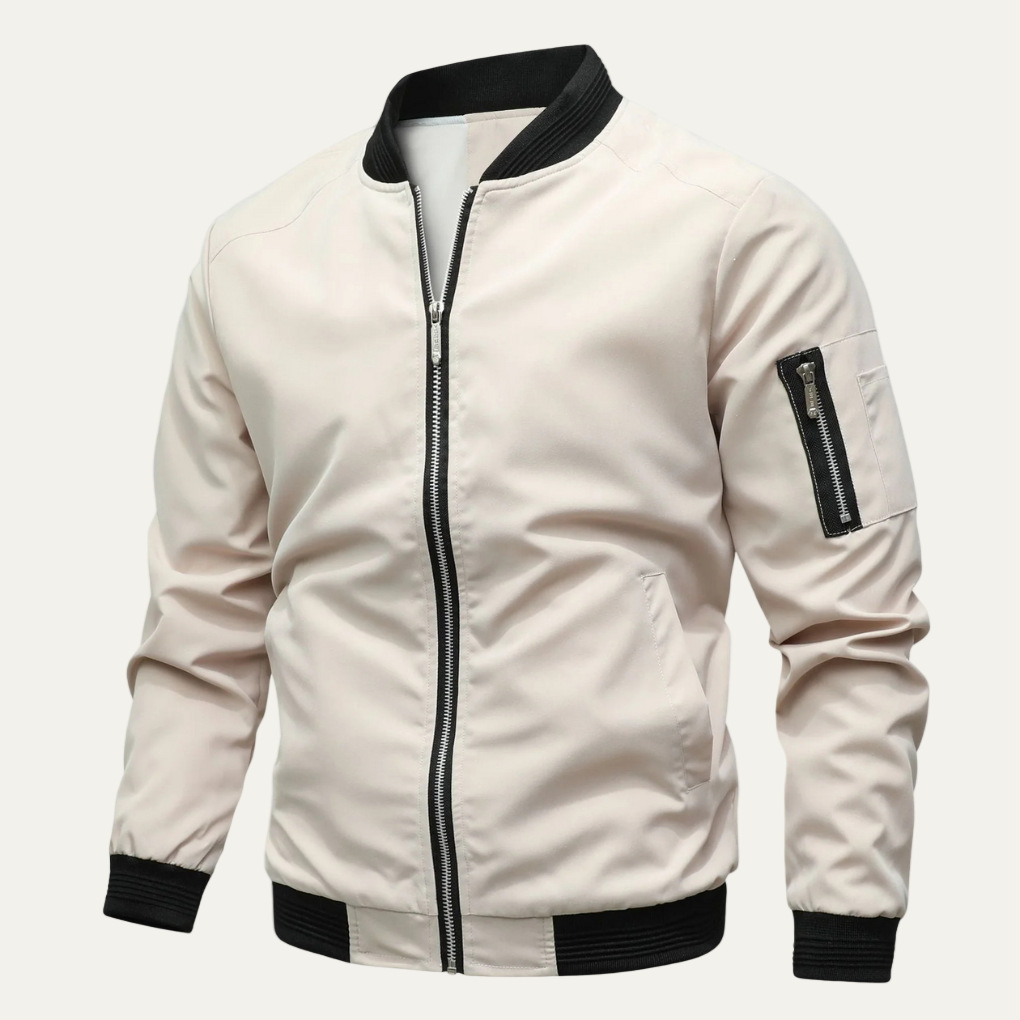 Men's Vintage Fit Ribbed Bomber Jacket - OutfitLondon