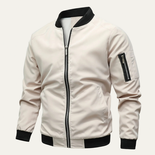 Men's Vintage Fit Ribbed Bomber Jacket - OutfitLondon