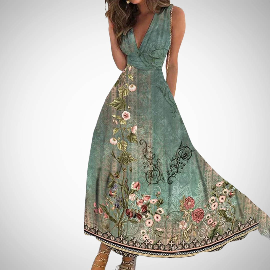 Elegant Floral Long Sundress