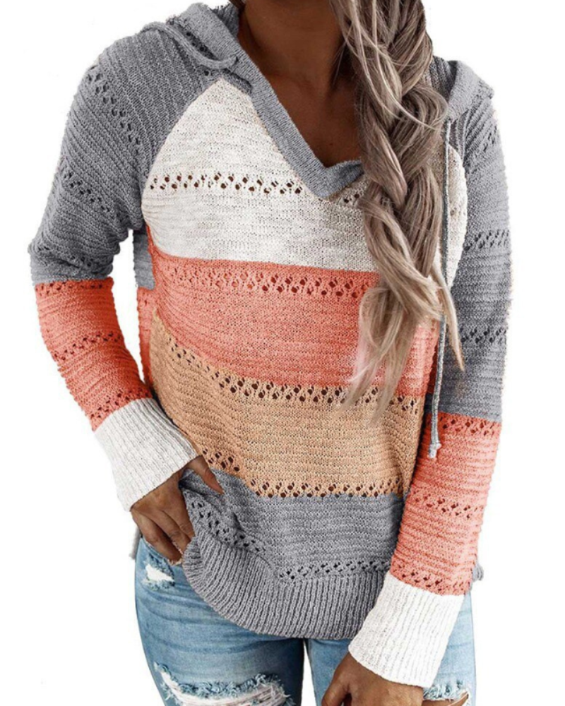 Warm Women's Cable Knit Hoodie Sweater