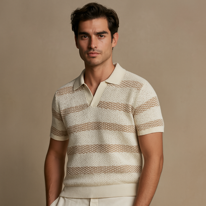 Classic Relaxed Fit Linen Polo Shirt