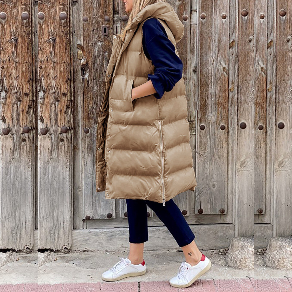 Chic Sleeveless Ladies Hooded Jacket