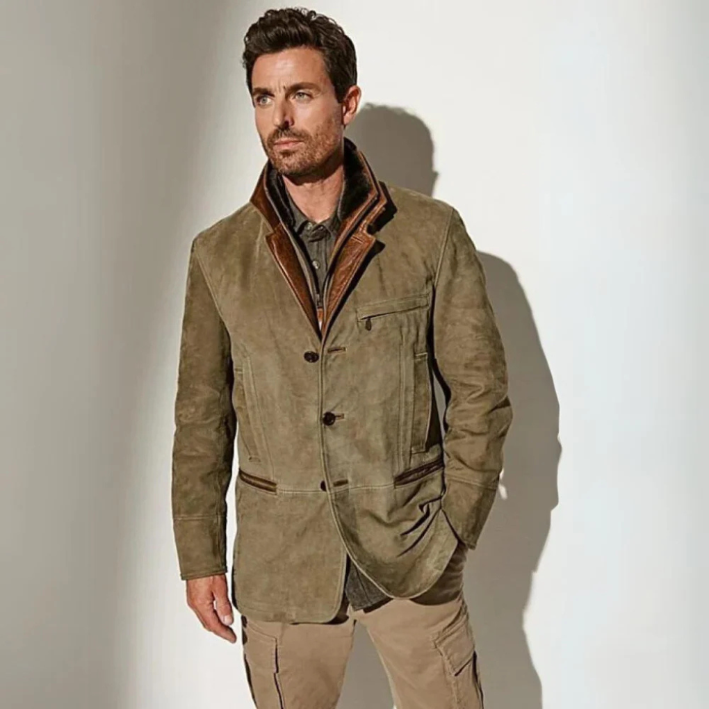 Classic Leather Mens Coat - OutfitLondon