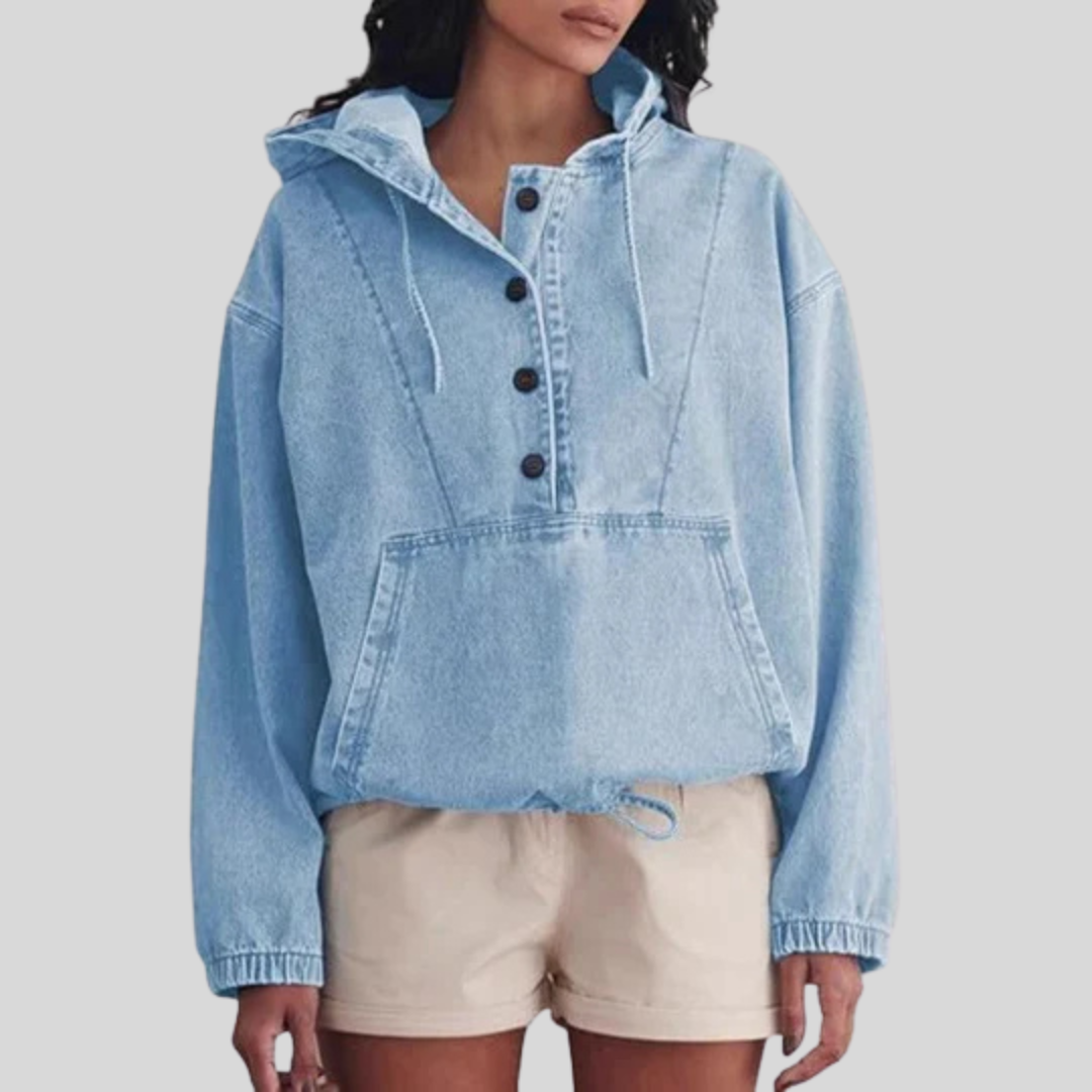 Slim Water Resistant Hooded Jacket with Button Front - OutfitLondon