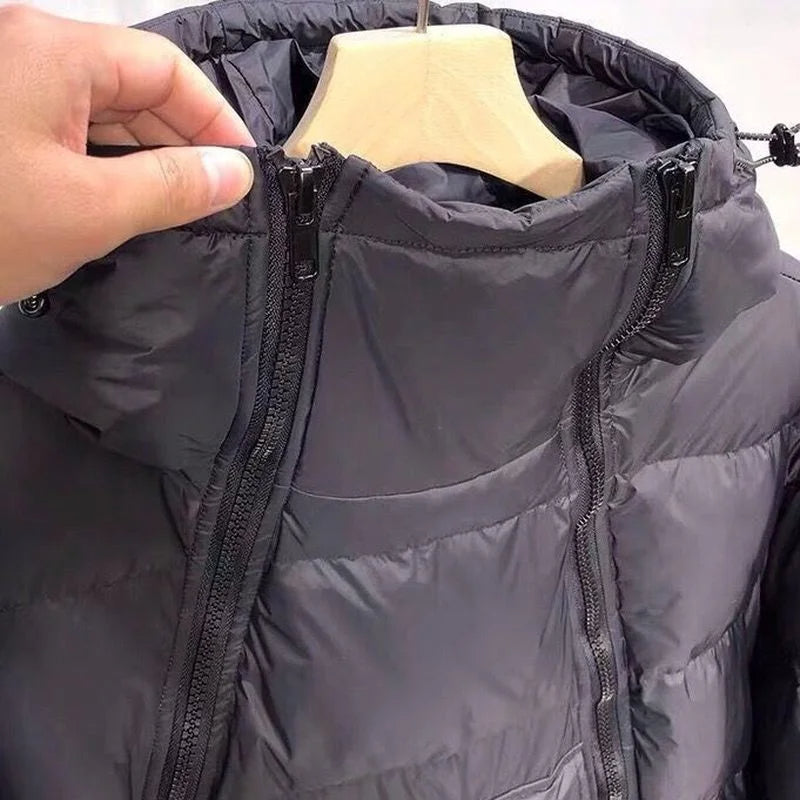 Waterproof Men's Black Puffer Hoodie Jacket