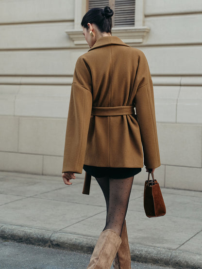 Classic Belted Wool Trench Coat