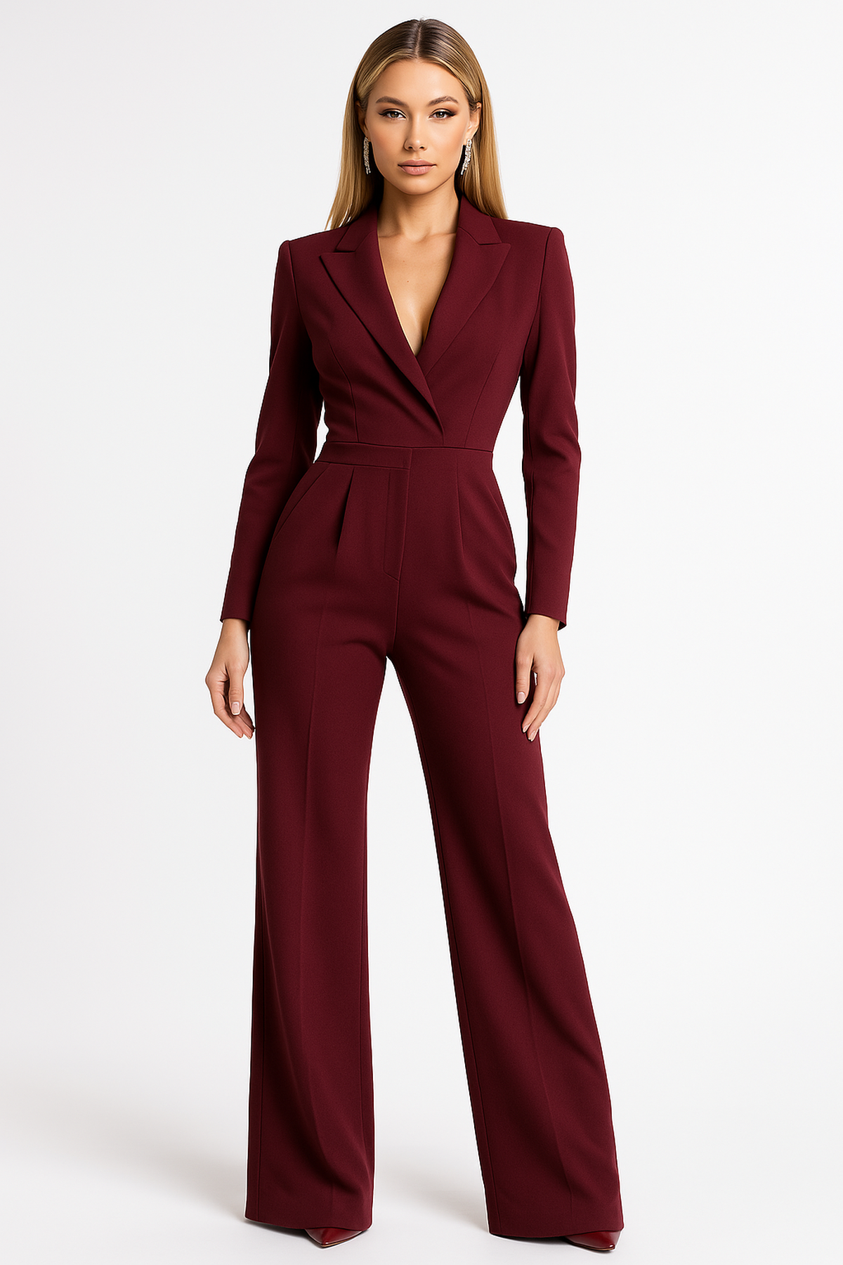 Elegant V-Neck Women's Jumpsuit - OutfitLondon
