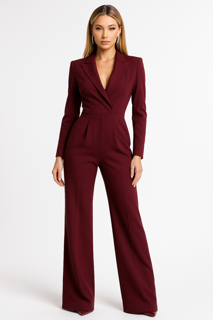 Elegant V-Neck Women's Jumpsuit - OutfitLondon