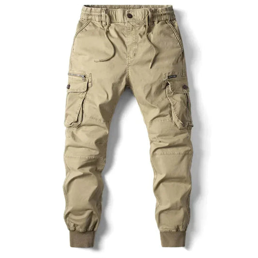 Flexible Combat Pants with Stretch Waistband - OutfitLondon