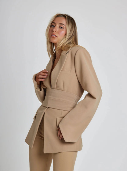 Women's Tailored Belted Blazer