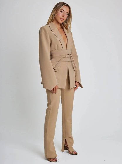 Women's Tailored Belted Blazer