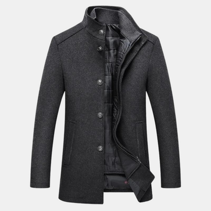 Vernon Men's Wool Stand Collar Coat