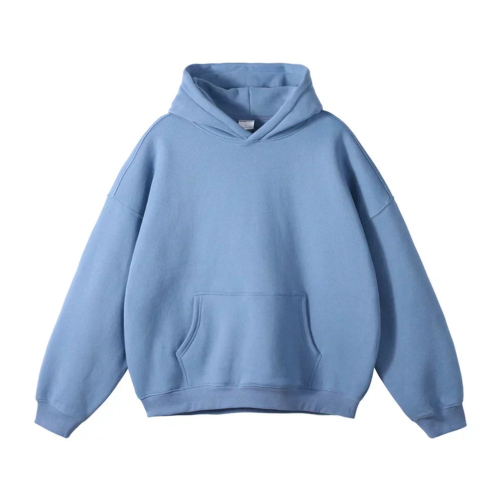 Comfy Oversized Hoodie - Gentle Light Blue Sweatshirt - OutfitLondon
