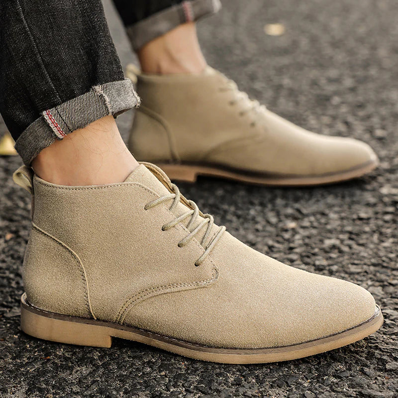 Timeless Suede Tie-Up Ankle Boots