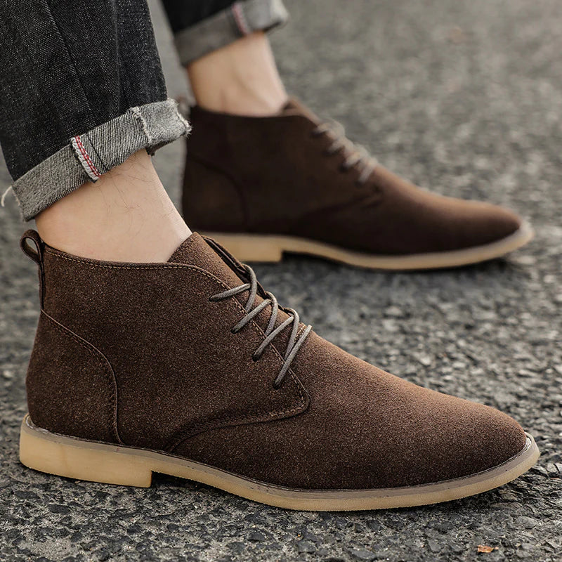 Timeless Suede Tie-Up Ankle Boots