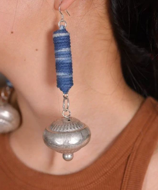 Women's Sterling Silver Blue Earrings Vintage Style - OutfitLondon