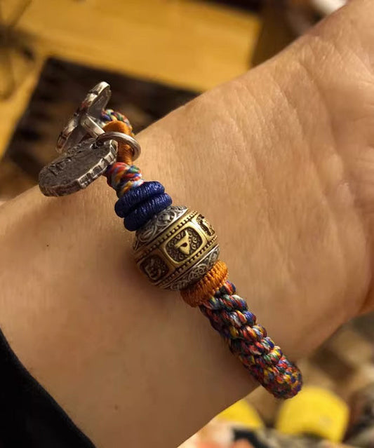 Women's Beaded Charm Bracelet Cotton Thread Boho Style - OutfitLondon