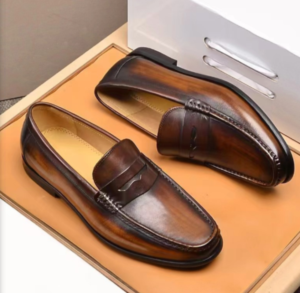 Classic Fake Leather Slip On Shoes - Vegan Moccasins - OutfitLondon