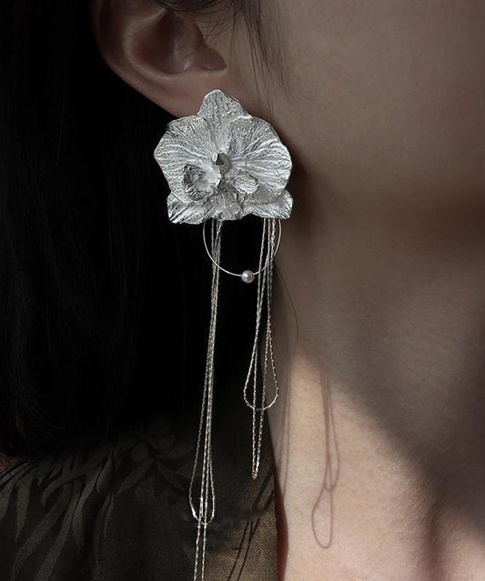 Women's Silk Drop Earrings Pom Pom Accent - OutfitLondon
