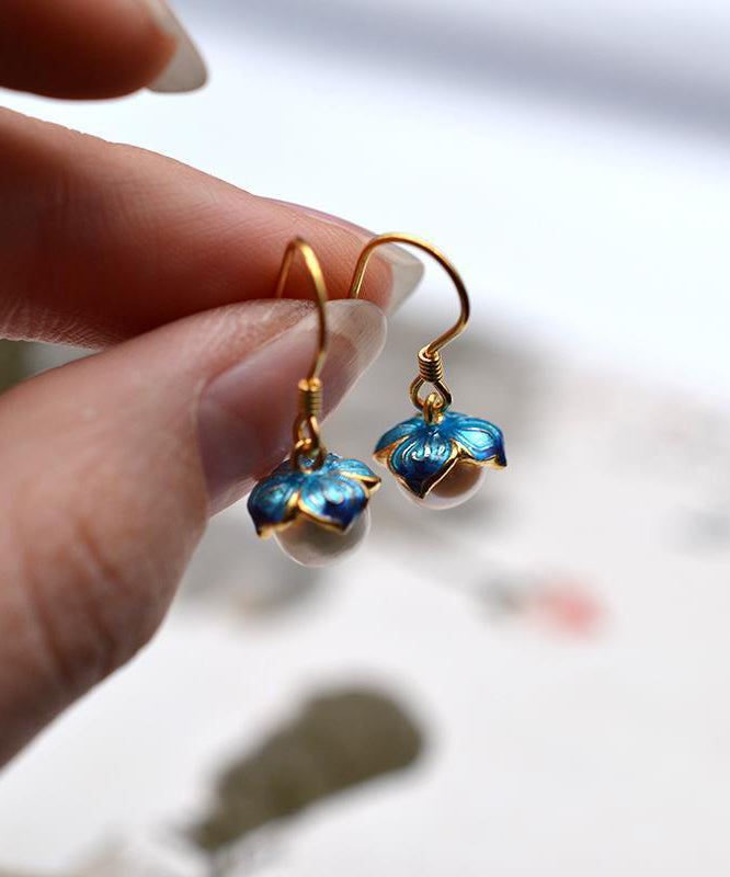 Women's Gold Pearl Drop Earrings - OutfitLondon