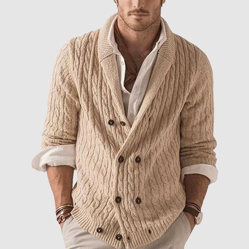 Warm Double Button Knit Cardigan Sweater