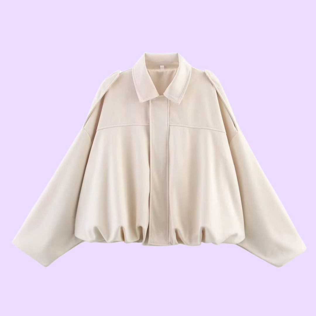 Trendy Oversized Faux Suede Bomber Jacket for Women