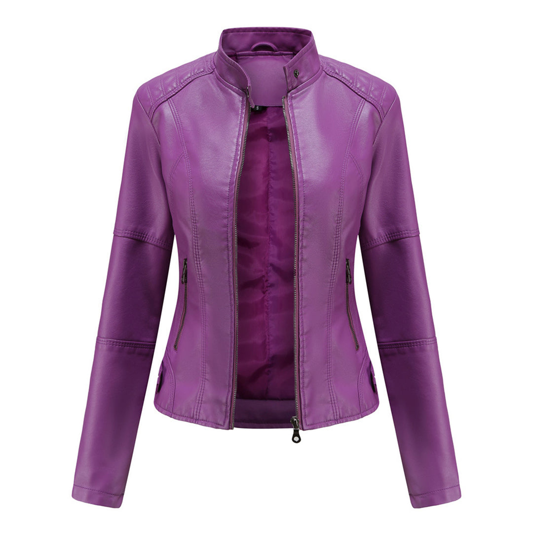 Trendy Black Faux Leather Motorcycle Jacket