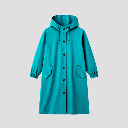 Waterproof Ladies Classic Trench Raincoat with Hood