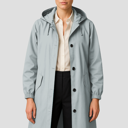 Waterproof Ladies Classic Trench Raincoat with Hood