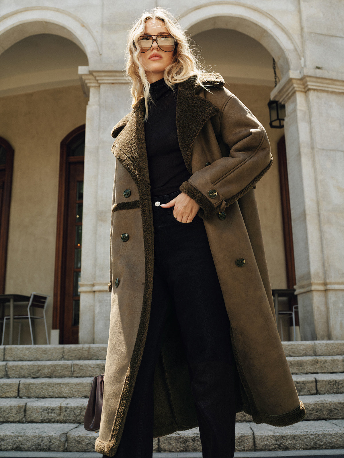 Warm Women's Fleece Lined Trench Coat