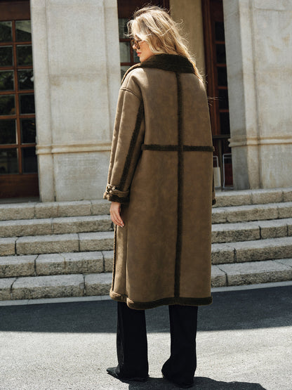 Warm Women's Fleece Lined Trench Coat