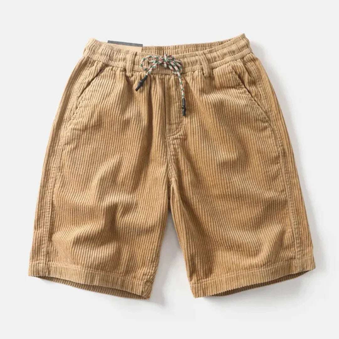 Comfortable Casual Corduroy Drawstring Shorts - OutfitLondon