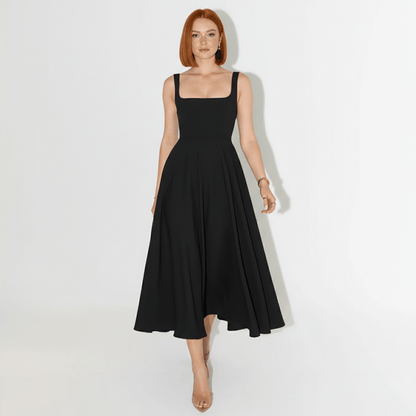 Classic Chic Knee Length Square Dress - OutfitLondon