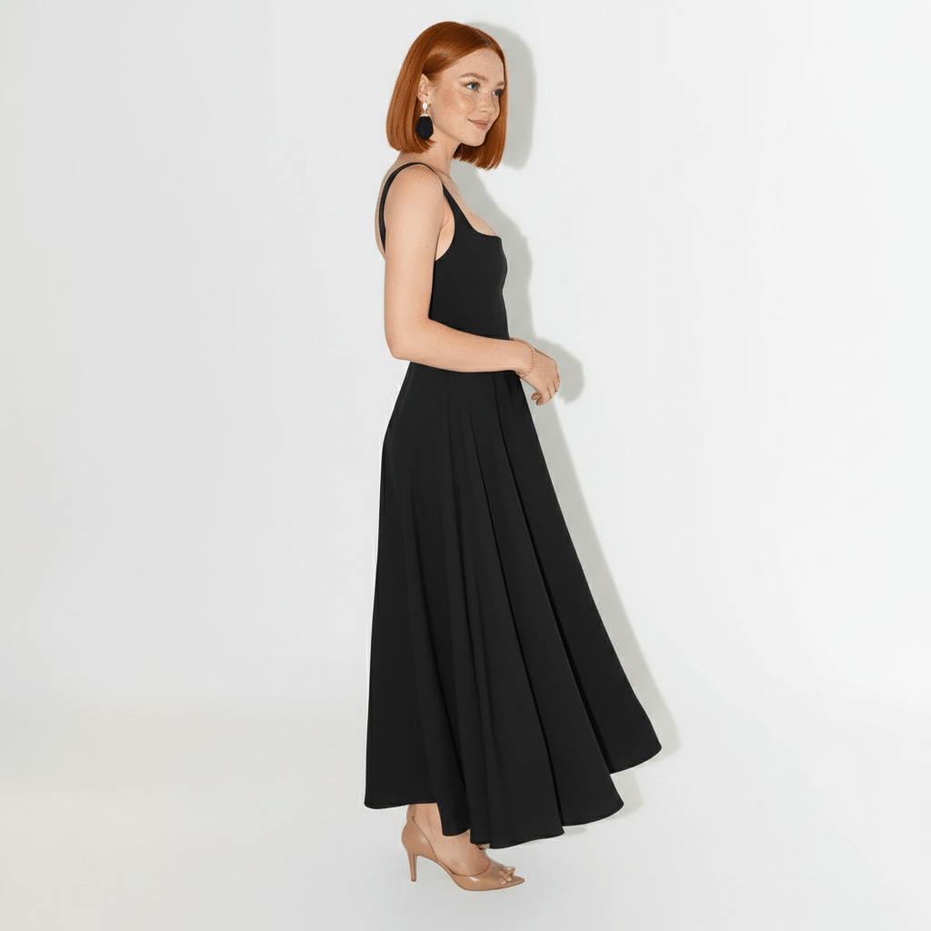 Classic Chic Knee Length Square Dress