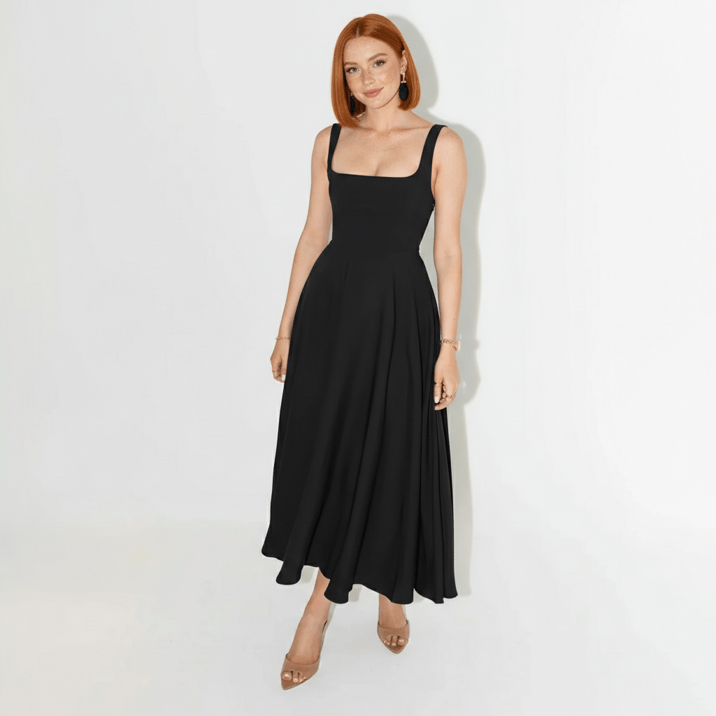 Classic Chic Knee Length Square Dress