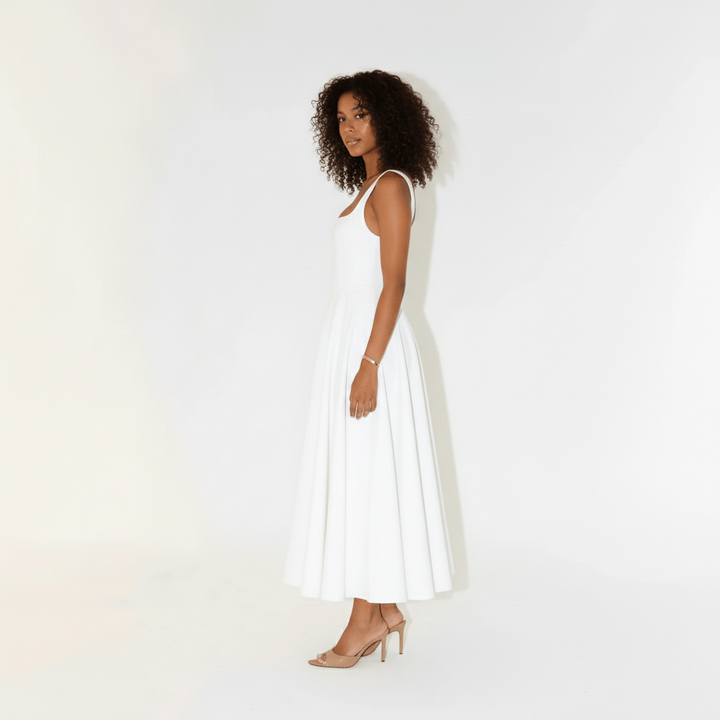 Classic Chic Knee Length Square Dress