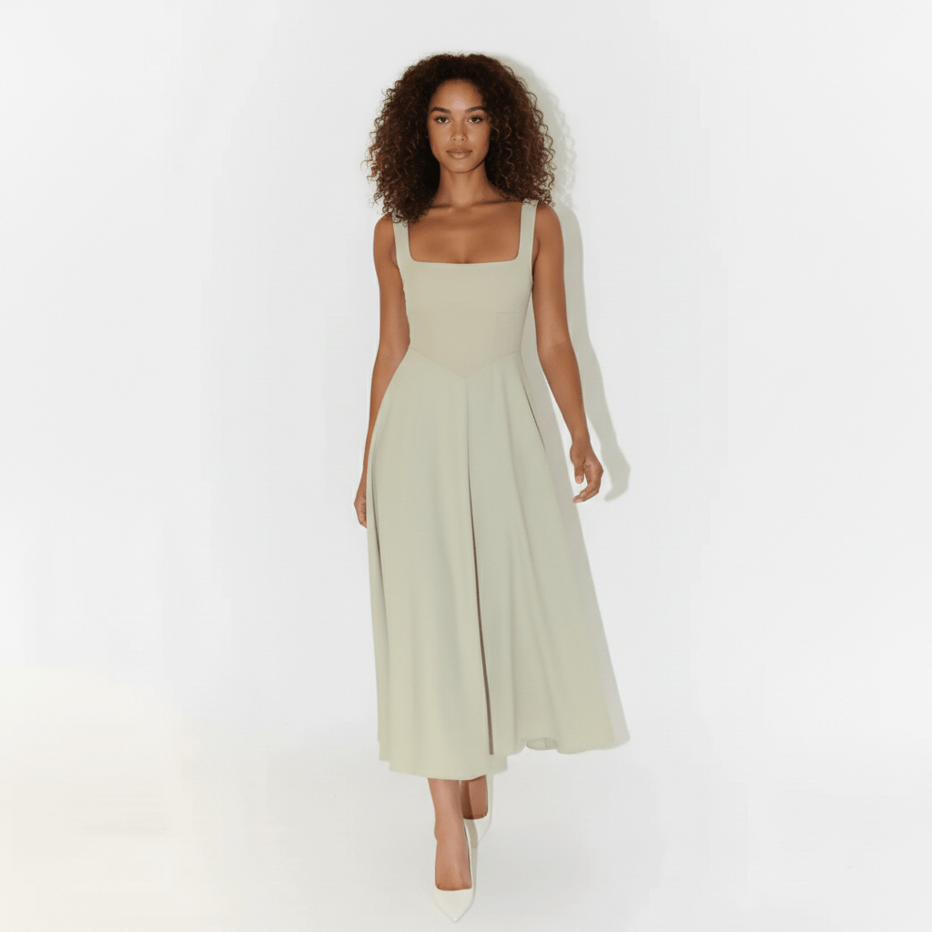 Classic Chic Knee Length Square Dress